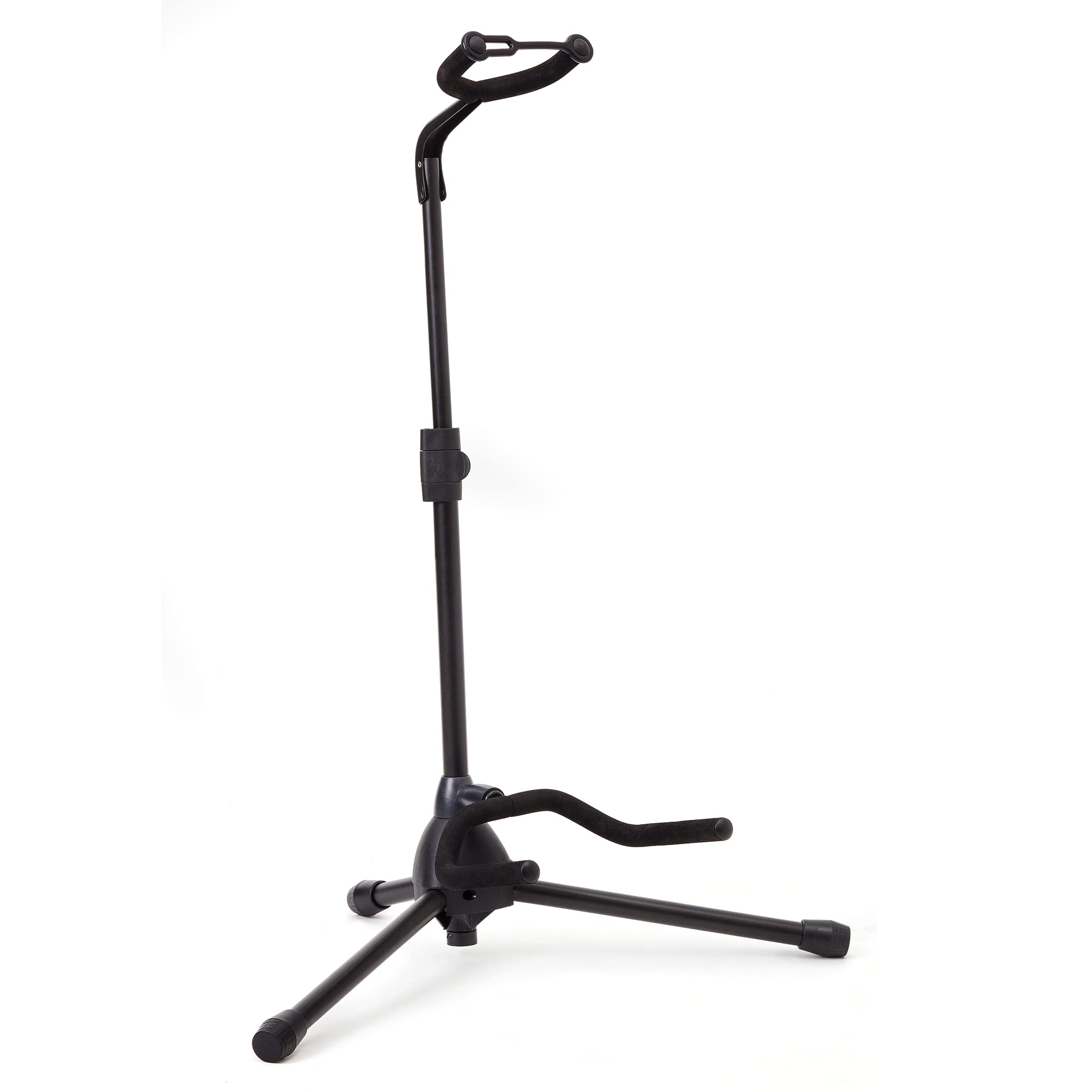 Hola! Music Guitar Stand - Collapsible Tripod Travel Guitar Rack w/ Padded Neck for Bass, Acoustic, Electric Guitars - Pack of 1 Tripod