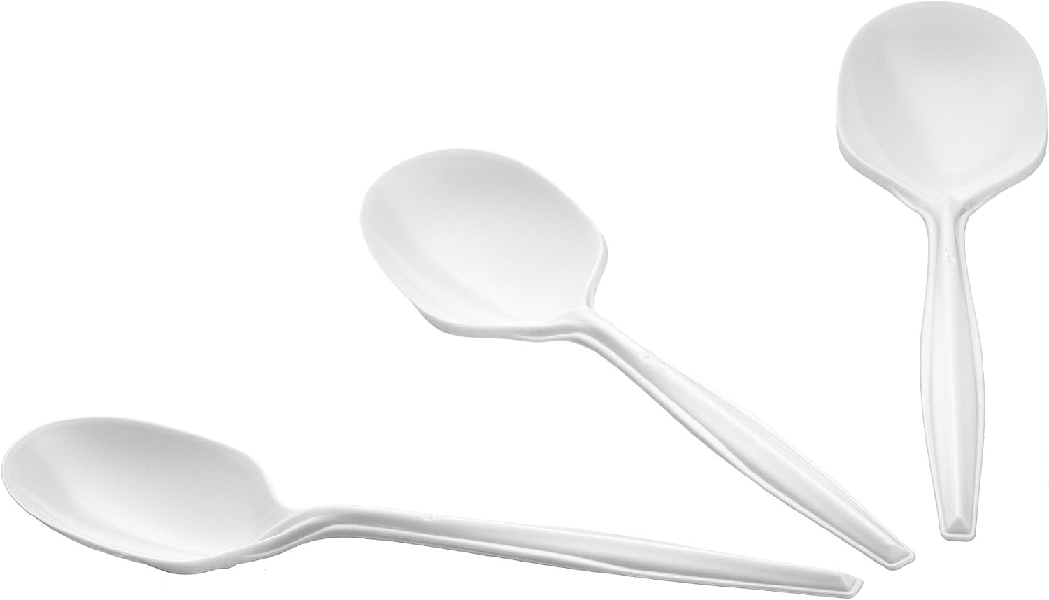 [400 Count] Settings Plastic White Soup Spoons, Practical Disposable Cutlery, Great For Home, Office, School, Party, Picnics, Restaurant, Take-out Fast Food, Outdoor Events, Or Every Day Use, 1 Box: Kitchen & Dining