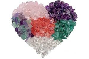PROPUPY Quartz Stones Tumbled Chips Crystal Healing Stones Natural Rocks Colorful Tumbled Gem Decorative Stones for Craft and Home Decoration (5-10mm))