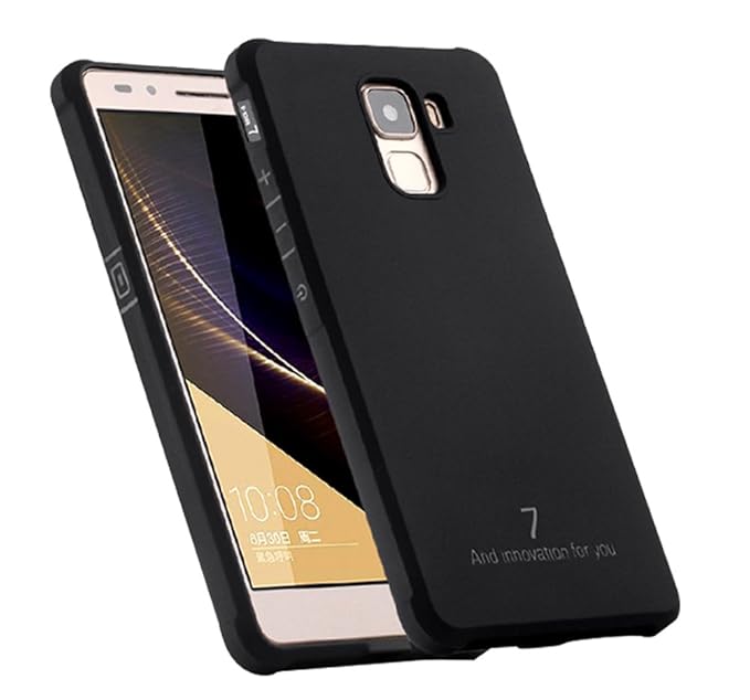 Schutzhülle Huawei Honor 7 Hülle, Business Serie Stoßfest Ultra Dünn Weich Silikon Rückseite Fall für Huawei Honor 7 (Schwarz