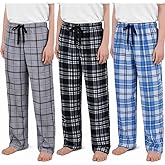 US Angels 3-Pack Boys Pajama Pants - Soft Micro Fleece OR Jersey Knit PJ Bottoms for Kids - Boys Sleepwear, Size 7-20