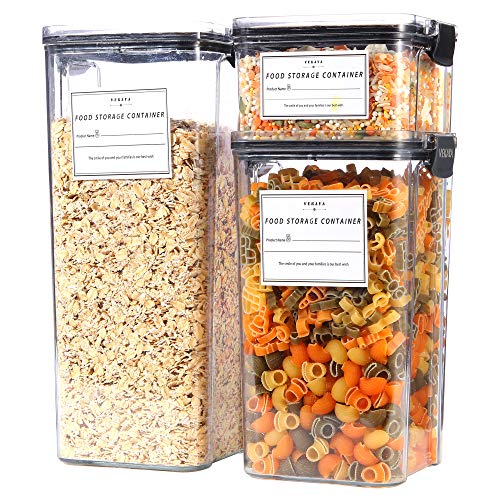 Food Storage Containers Airtight VEKAYA2 to 5 Plastic Kitchen Pantry