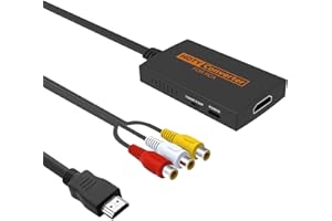 IQIKU RCA to HDMI Converter, AV to HDMI Adapter with HDMI Cable for N64/SNES/GAME CUBE/WII/PS1/PS2/XBOX/DVD ect.