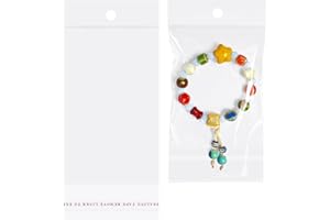 Morepack 3x5 Inches Hanging Hole Self Sealing Cellophane Bags Self Adhesive, 100 Pieces Clear Resealable Cellophane Bags with