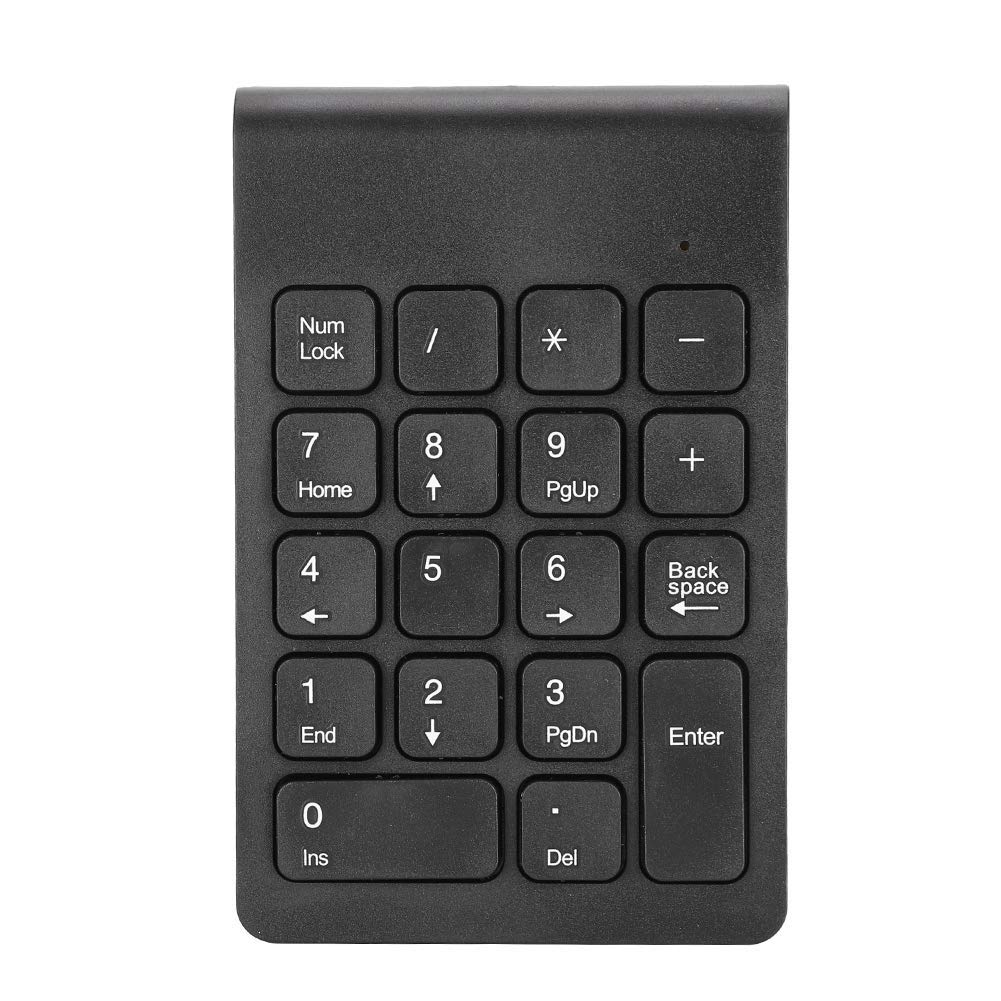 2.4G Wireless Numeric Keypad, 18 Keys Portable Mini Keyboard Bluetooth Number Pad, General Numpad For Laptop, Desktop(Black)