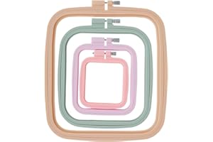 4 Pcs Square Embroidery Hoops, Plastic Cross Stitch Hoops with Different Sizes and Colors, Embroidery Hoops Frames Sewing Too