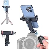 Ruittos Phone Tripod Mount with Remote Controller, New Universal Smartphone Mount Adapter with Cold Shoe, 360° Rotates Cell Phone Clip Clamp Holder, Compatible with iPhone, Samsung and All Phones