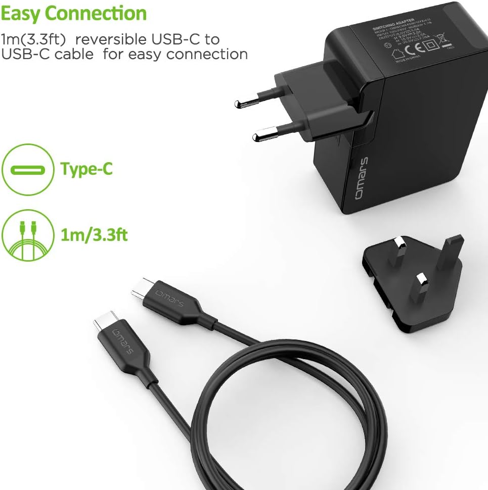 Charger Macbook Pro Avec Chargeur Iphone Omars Chargeur Secteur USB C PD 60W Charge Rapide Power Delivery