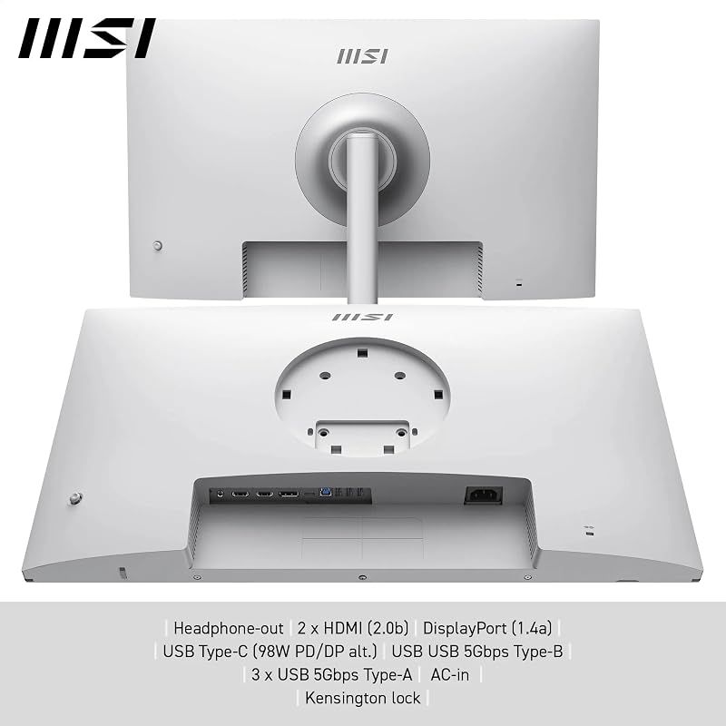 Modern MD272UPHW Monitor Profesional UHD de 27" - Panel IPS de 3840 x 2160, 60 Hz, Montaje VESA, Ajustable en 4 direcciones - HDMI 2.0b, DisplayPort 1.4a, Tipo-C - Blanco