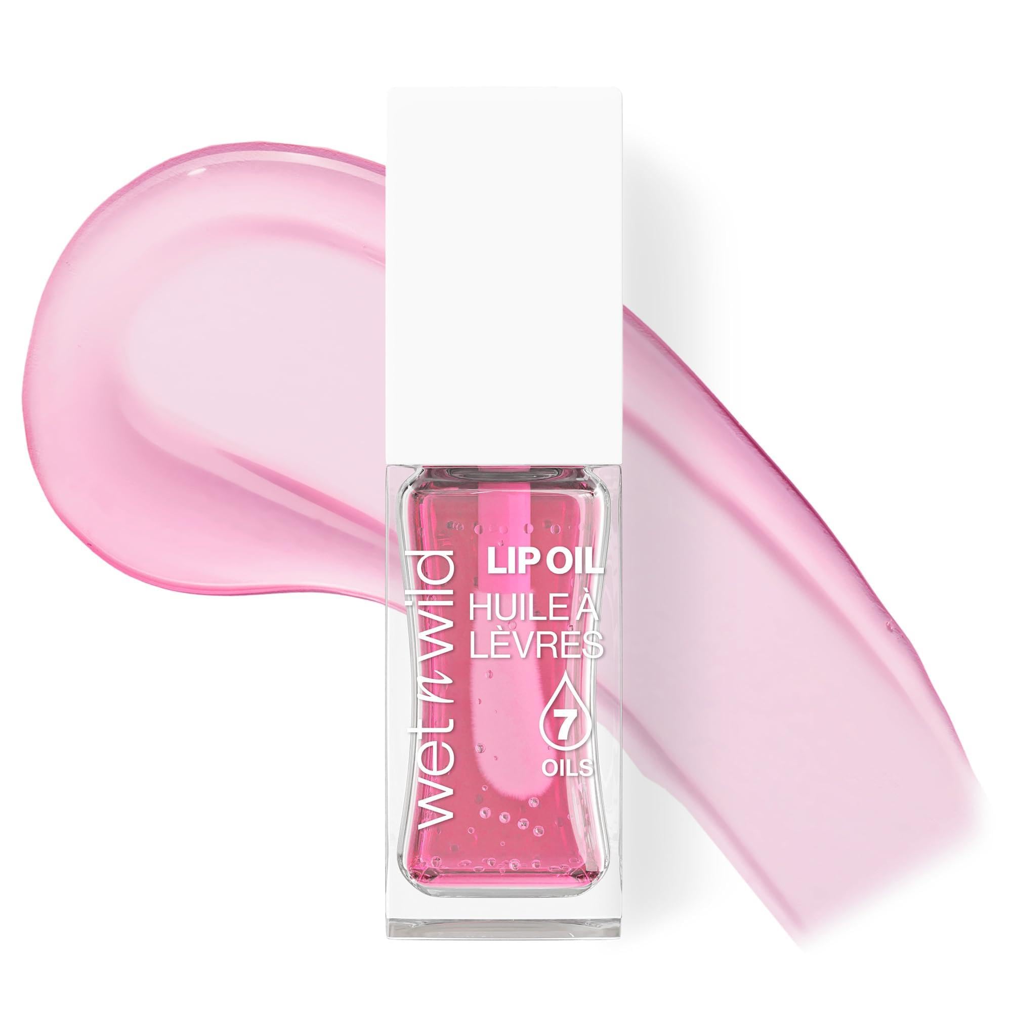 Wet n Wild Tinted Lip Oil, Nourishing & Non-Sticky Pink Lip Gloss Powered by 7 Natural Oils, Lightweight Formula for Mirror-Like Glow Effect, Rose Quartz Shade