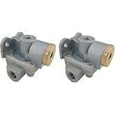 289714 Air Brake Double Check Quick Release Valve Fit For Haldex, 2 Pack | Supply Port: 1/4", Delivery Port: 3/8", Crack Pressure: 1 PSI, Fit For Ben/dix 289714 289714x KN32041