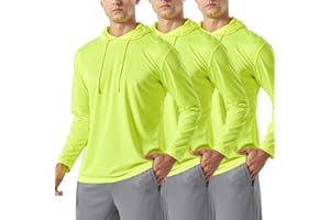 OAKVON 3PC or 6PC Men’s UPF 50+ Sun Protection Lightweight Long Sleeve Hoodie, Quick-Dry SPF UV Shirt for Outdoor Active Wear