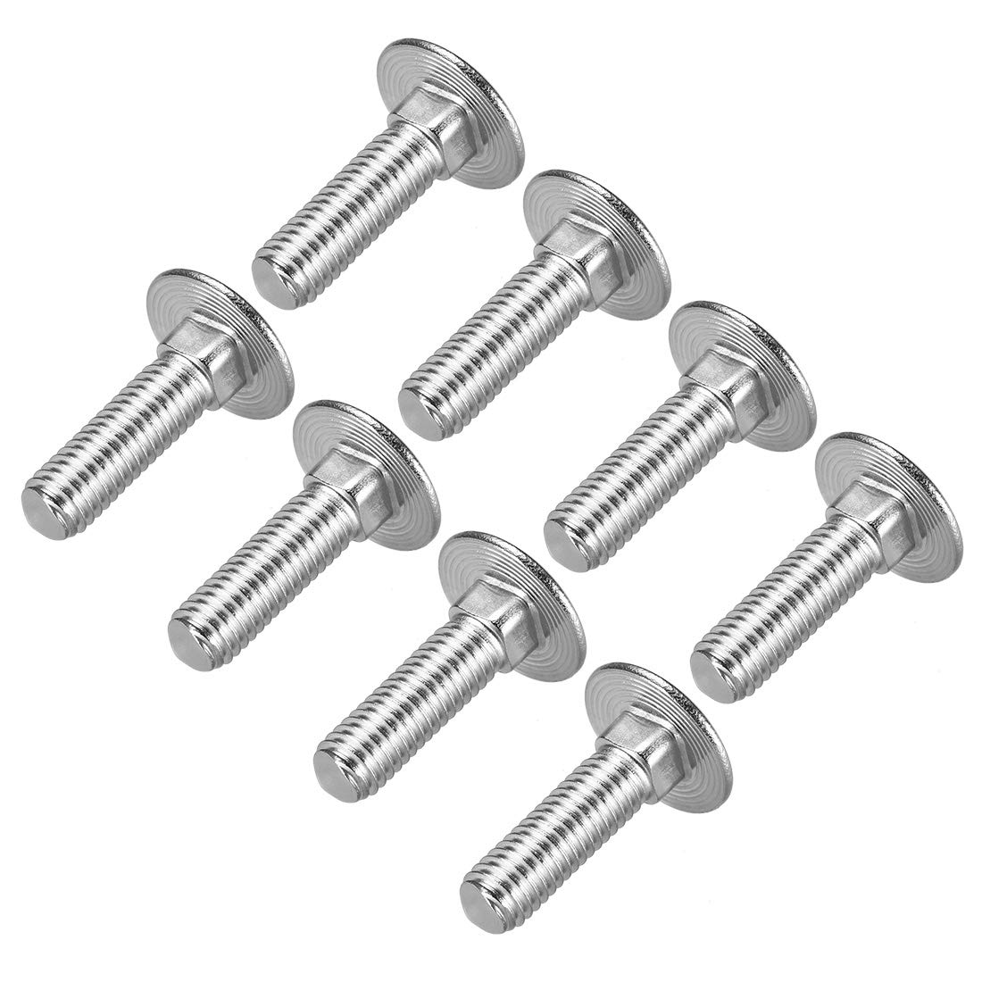 sourcing map Carriage Bolts, Neck Carriage Bolt, Round Head Square Neck 304 Stainless Steel M8x20mm 8pcs