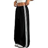 ZAFUL Women's Casual Sweatpants Drawstring Color Block Side Striped Straight Leg Athletic Track Pants with Pockets