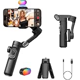 AOCHUAN Gimbal Stabilizer for Smartphone w/Gesture Control, XE Kit | Foldable handheld gimbal w/face tracking, magnetic fill