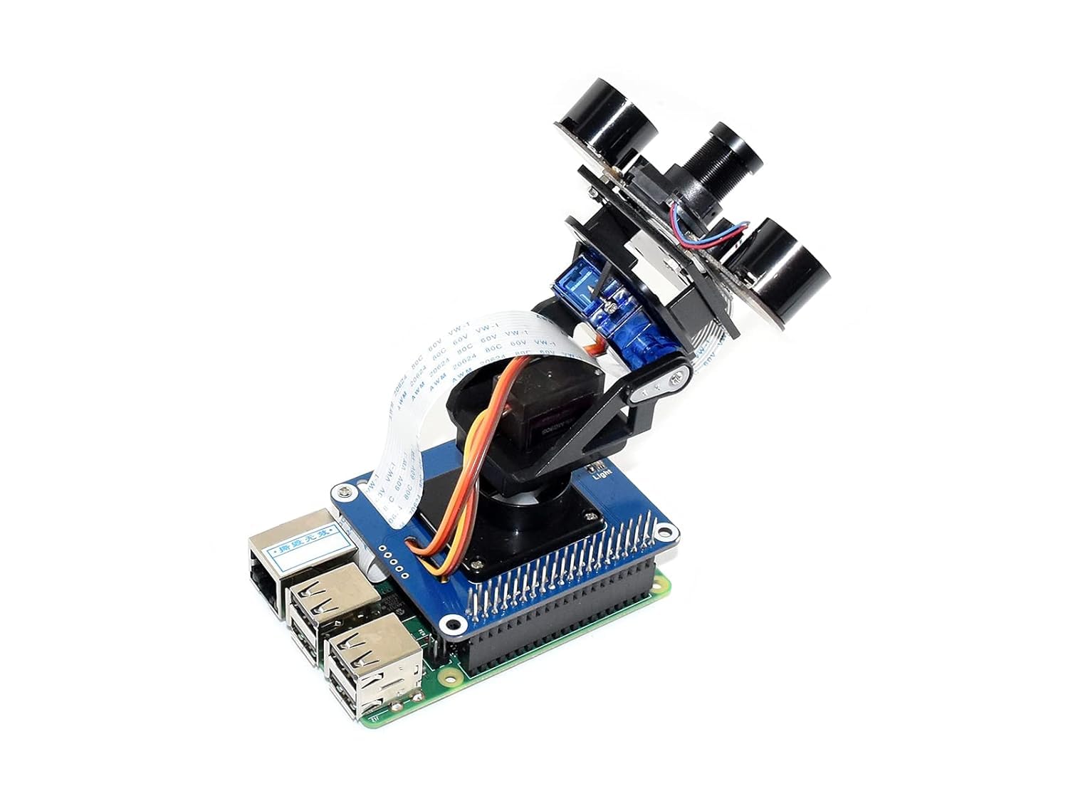 Waveshare 2-DOF Pan-Tilt HAT for Raspberry Pi Zero/Zero W/Zero WH/2B/3B/3B+ Onboard PCA9685 PWM Chip TSL25911FN 16-bit Ambient Light Sensor Make Pi Camera Move and Sense Light Intensity via I2C