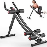 BODY RHYTHM Dual-Track Ab Machine with 4 Adjustable Heights, Foldable Core &amp; Abdominal Exercise Machine, Total AB Workout Equipment for Home Gym, Ab Women Exercise Fitnes Trainer.