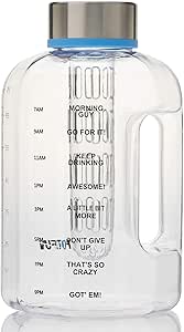 2.5L Water Bottle,BPA Free 84oz Large Water Bottle Hydration with Motivational Time Marker Reminder Leak-Proof Drinking Half Gallon Water Bottle for Camping Sports Workouts and Outdoor