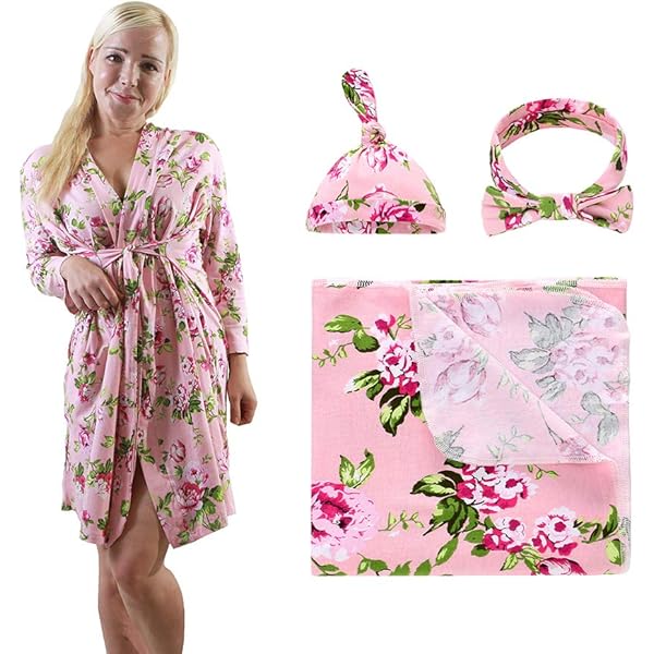 mommy and me swaddle robe set