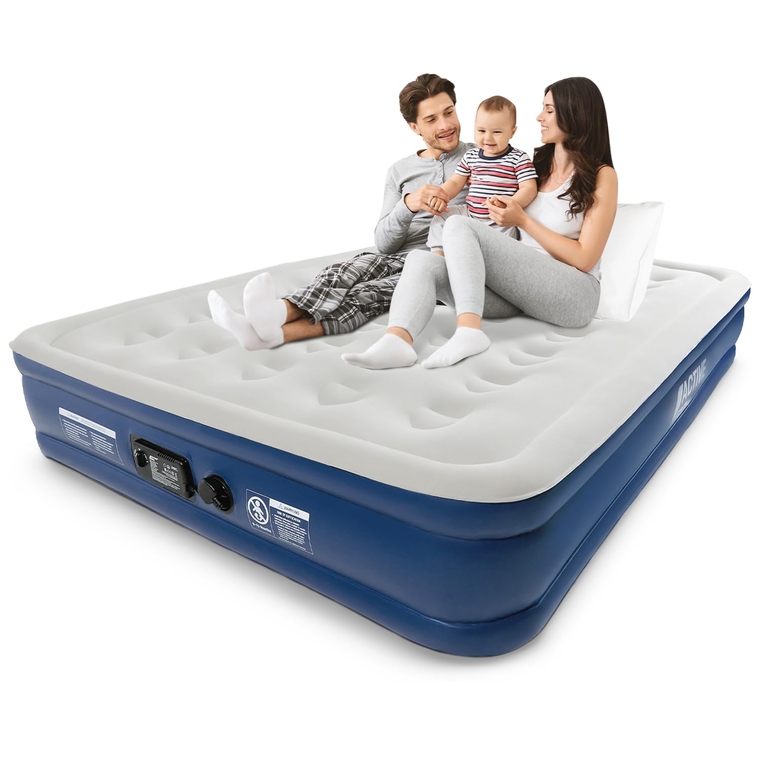 Photo 1 of Active Era Premium 13" Queen Size Air Mattress with Advanced Support System and Built-in Electric Pump - Raised Inflatable Mattress, Guest Bed, Camping Mattress, Portable Bed for Moving & Travel