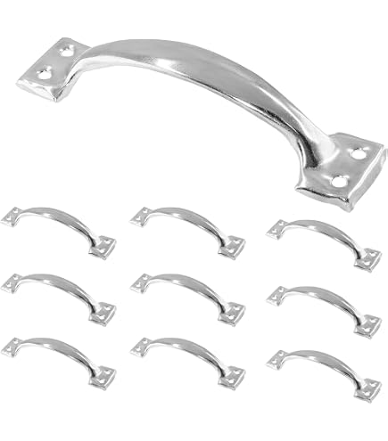 Jiozermi Rustic Gate Handles - 2 Pack, 4" Black Iron Pulls With Screws For Doors & Drawers