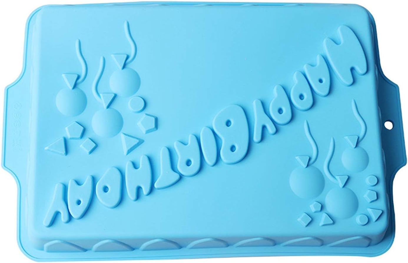 MKNzone 1 pc 1 Cavities Silicone Mould For Chocolate, Jelly And Candy etc. - Large Square Happy Birthday Cake Mould, Random Colour Delivery(34 X 23 X 4.5 cm)
