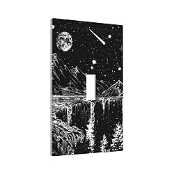 Mountain Starry Moon 1 Gang Light Switch Plate