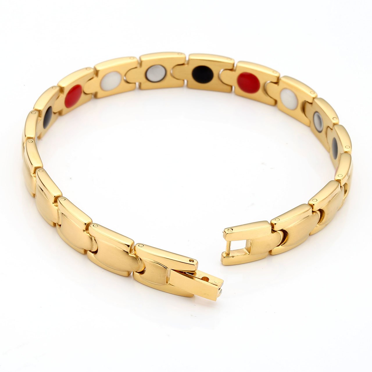 JOVIVI Damen Magnetarmband Edelstahl Magnetische Armband Armreif 4-in-1 Magnete Armband U-Form Design Armreif Gold