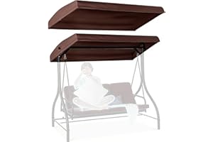 Outdoor Swing Canopy Replacement Top Cover, 2 & 3 Seater Hammock Cover Top, Waterproof Replacement Canopy Outdoor Furniture C