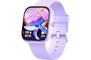 Kids Smart Watch for Boys Girls,IP68 Waterproof Kids Fitness Activity Tracker Watch,Heart Rate Sleep Monitor,8 Sport Modes,Pe