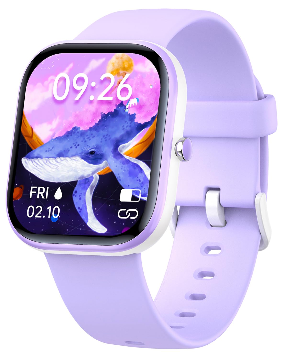 Kids Smart Watch for Boys Girls,IP68 Waterproof Kids Fitness Activity Tracker Watch,Heart Rate Sleep Monitor,19 Sport Modes,Pedometers,Calories Counter,Alarm Clock,Kid Gifts for Teens 5+ (Purple)