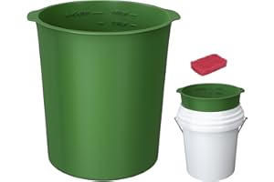 GTOUSE 5 Gallon Bucket Liner,Reusable Rubber Bucket Liners Silicone Bucket Saver with Graduated Measurements for Concrete Mix and Thinset (Green)