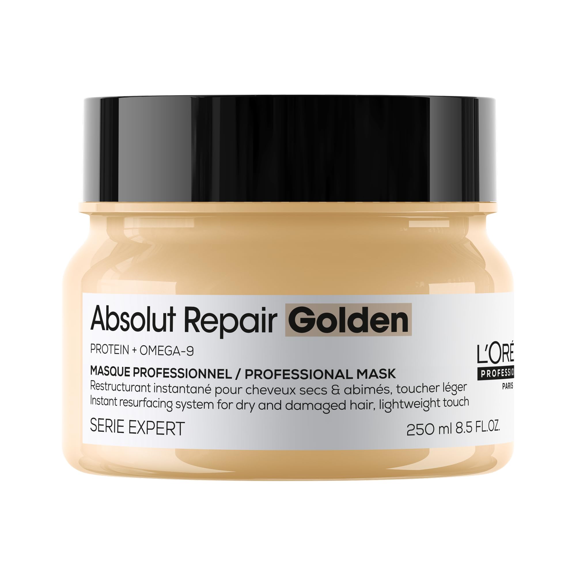 L’Oréal Professionnel Golden Lightweight Mask, With Protein And Gold Quinoa for Fine-Medium Dry And Damaged Hair, Serie Expert Absolut Repair, 250 ml
