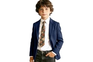 ROZU Retro Tweed Boys Blazer for Kids Suit Jacket Blazer Herringbone Tuxedo Boys' Fashion Casual Suit Sport Coat