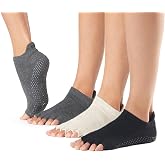 toesox Low Rise Half Toe Grip Socks - Non-Slip Pilates Socks for Women and Men, Wear for Yoga, Barre, Lagree, Dance