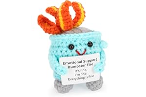 AGIFTMIND Emotional Dumpster Crochet Fire, Knitting Dumpster Doll, Funny Cheer Up Gag Gifts for Friends Birthday (Blue)