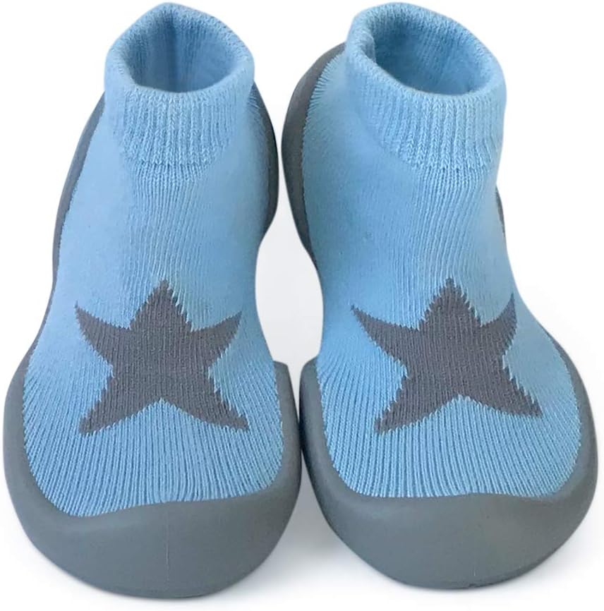Step Ons Rubber Sole Sock Baby Shoes: for Crawling Cruising and Walking!