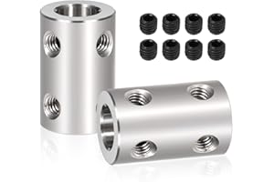 BRUISLARD Shaft Coupler, 8mm to 8mm Bore Rigid Coupling Set Shaft Coupler Connector for 3D Printers Stainless Steel Coupler Rigid Couplings for 3D Printers Motor Accessories