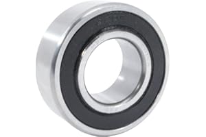 WJB 2205-2RS Self Aligning Ball Bearing, ABEC-1, Double Sealed, Steel, Metric, 25mm Bore Diameter, 52mm Outer Diameter, 18mm Width, 7700 rpm, 775 lbs Static Load Capacity, 2760 lbs Dynamic Load Capacity