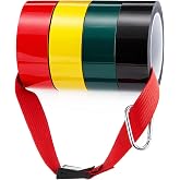 ForraFun 4 Rolls 1.5" x 150' Triage Tape Kits with Quick-Press Buckle &amp; Clip Belt for First Aid, Emergency Triage, Safety Training &amp; Event Organization(Red,Yellow,Green,Black)