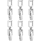 6pcs Silver Fold Over Clasp Extender Necklace Bracelet Extenders for Women, Foldover Extension Jewelry Clasps Chain Extenders for DIY Crafts, Necklace Stacker Clasp for Jewelry Making Bracelet Anklet