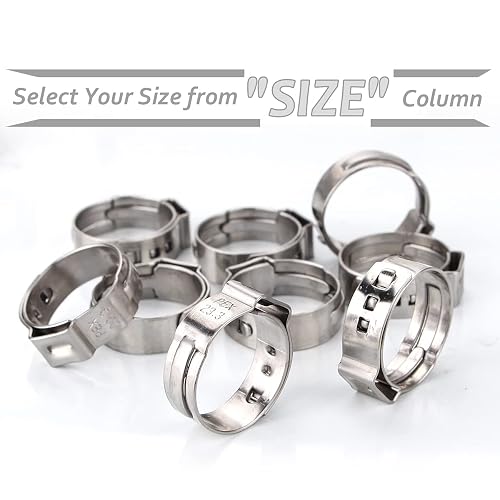 50 PCS 5/8 Inch Stainless Steel PEX Cinch Clamp Rings - For PEX Tubing Pipe Fittings, 304 SS, ASTM F2098 - View #3