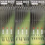 Shaddock Fishing 18pcs Carp Fishing Hair Rigs Braided Thread 8340 High Carbon Steel Hook Swivel Boilies Carp Rigs Carp Fishing Accessories (Misc.)