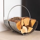 CHARLES BENTLEY Log Holder Juniper Circular Iron Silver 5kg Capacity 42x40x35cm view 1