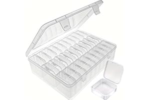 30 Pack Clear Small Sorting Boxes with Lids + 1 Large Storage Case, Transparent Plastic Compartment Boxes for Beads, Pills, J