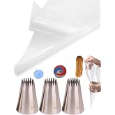 Churro Piping Tips and Bags Set,Extra Large Star Tip for Churros, Eclairs