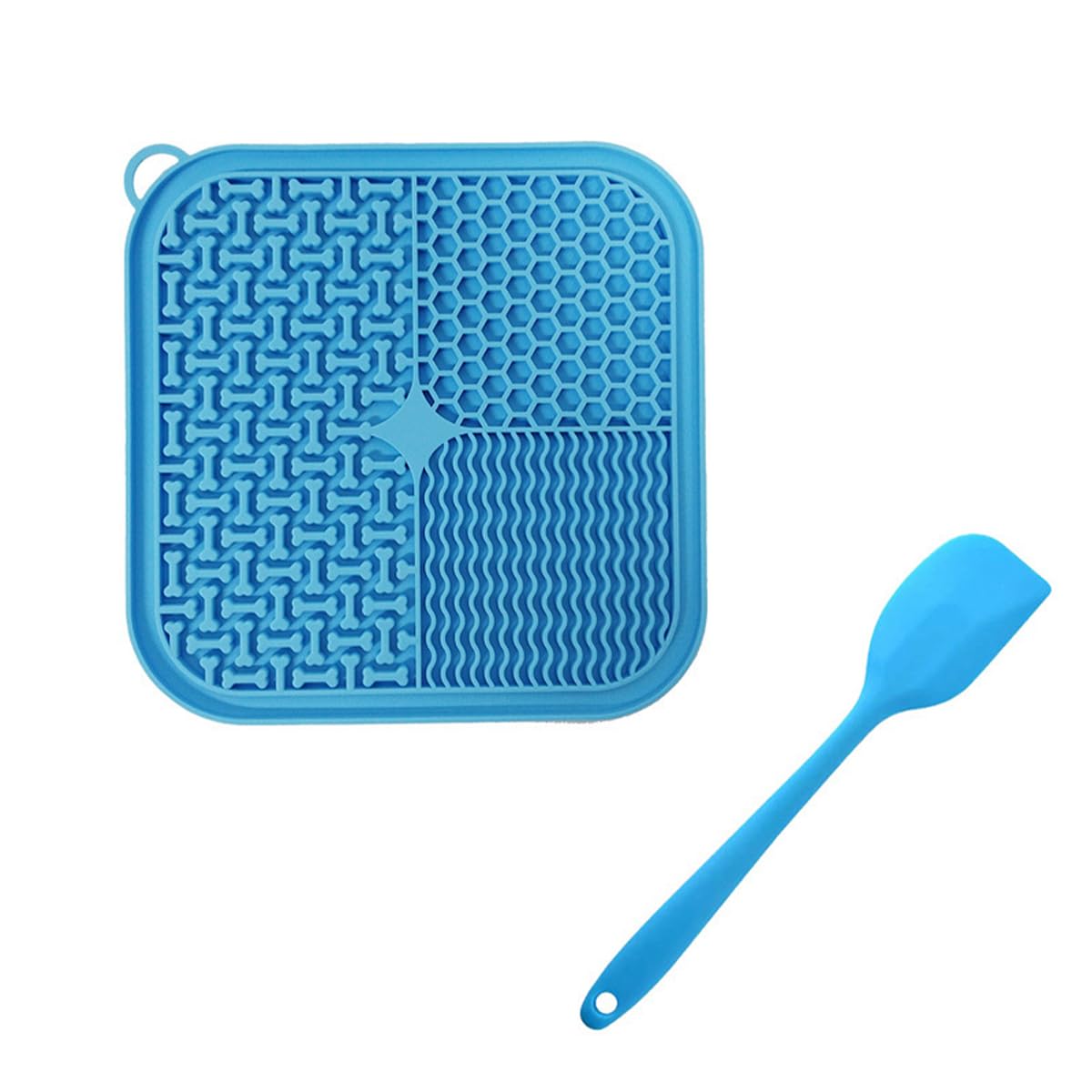 Hsthe Sea Licky Mats for Dogs and Cats, 4 Pcs Premium Lick Mats with Suction Cups for Dogs Anxiety Relief, Dog Lick Mats for Bathing, Grooming and Training with 1 Spatula