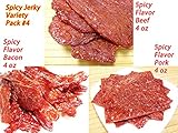 Variety Pack #4 - Spicy Flavor Beef (4 oz), Spicy Pork (4 oz), Spicy Bacon (4 oz)