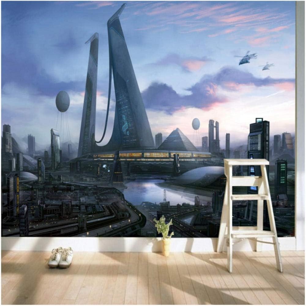 Amazon Mingld カスタム3d壁紙サイエンスフィクション未来都市背景カスタム壁画壁紙リビングルームホテル装飾 150x1cm 壁紙