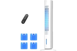 AIRTHRYL 35 INCH Evaporative Air Cooler, 3-IN-1 Quiet Portable Air Conditioners with 3 Speed, 50W Energy Saving Oscillating Cooling Fan, 7H Smart Timer, Remote, Windowless Air Conditioner White